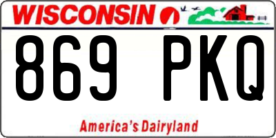 WI license plate 869PKQ