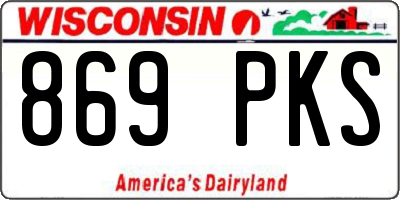 WI license plate 869PKS