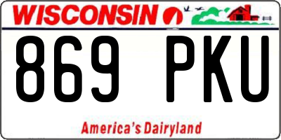 WI license plate 869PKU