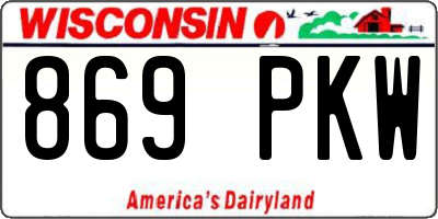 WI license plate 869PKW