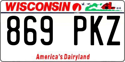 WI license plate 869PKZ