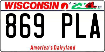 WI license plate 869PLA