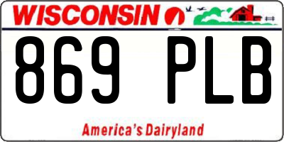 WI license plate 869PLB