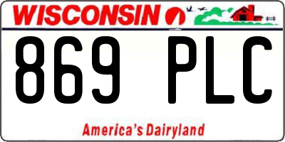 WI license plate 869PLC