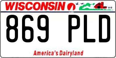 WI license plate 869PLD