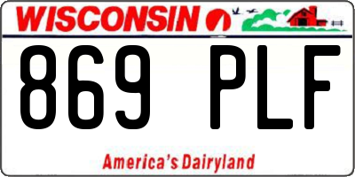 WI license plate 869PLF