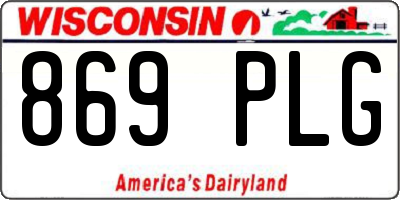 WI license plate 869PLG