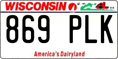 WI license plate 869PLK