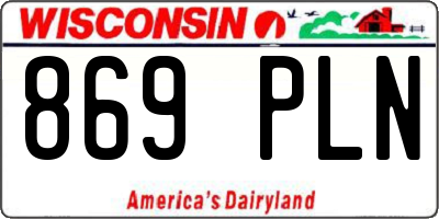 WI license plate 869PLN