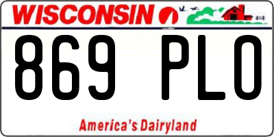 WI license plate 869PLO