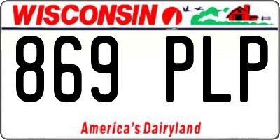 WI license plate 869PLP