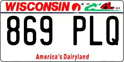 WI license plate 869PLQ