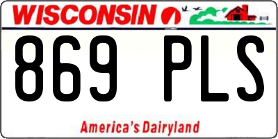 WI license plate 869PLS