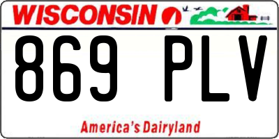 WI license plate 869PLV
