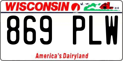 WI license plate 869PLW