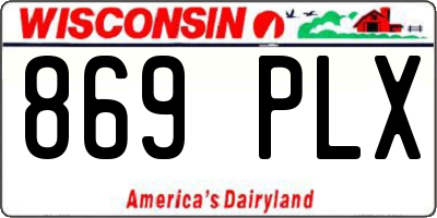 WI license plate 869PLX
