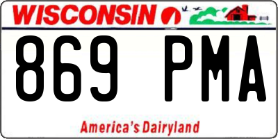 WI license plate 869PMA