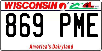 WI license plate 869PME