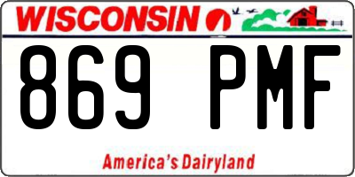 WI license plate 869PMF