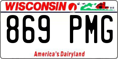 WI license plate 869PMG