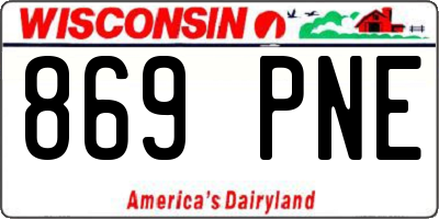 WI license plate 869PNE