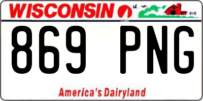 WI license plate 869PNG