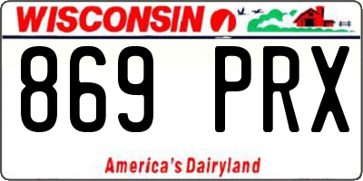 WI license plate 869PRX