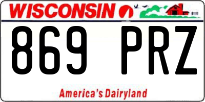 WI license plate 869PRZ