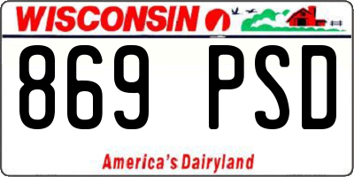 WI license plate 869PSD