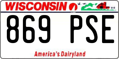 WI license plate 869PSE