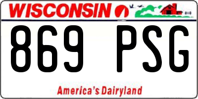 WI license plate 869PSG