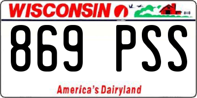WI license plate 869PSS