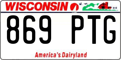 WI license plate 869PTG