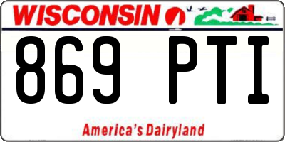 WI license plate 869PTI