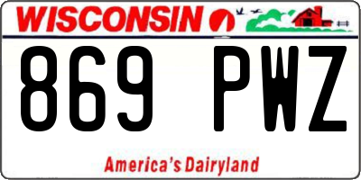 WI license plate 869PWZ