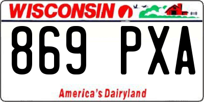WI license plate 869PXA
