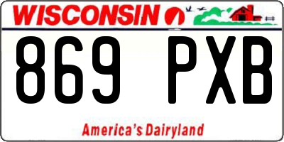 WI license plate 869PXB