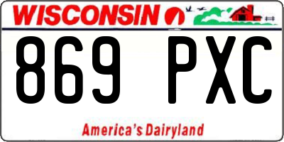 WI license plate 869PXC