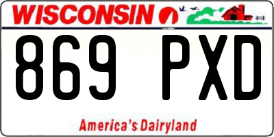 WI license plate 869PXD