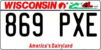 WI license plate 869PXE