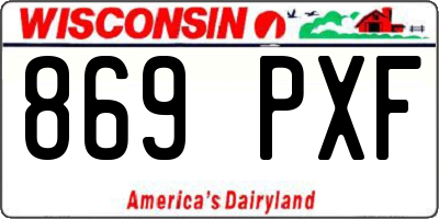WI license plate 869PXF