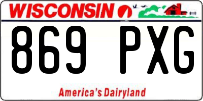 WI license plate 869PXG