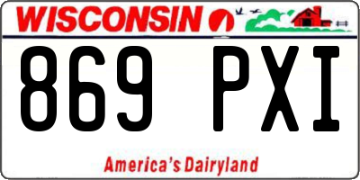 WI license plate 869PXI