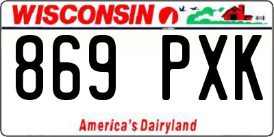 WI license plate 869PXK