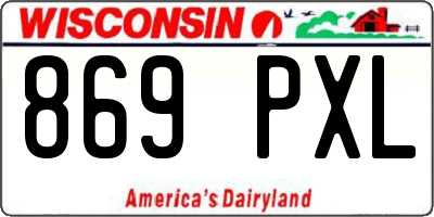 WI license plate 869PXL