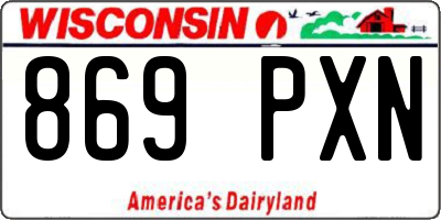 WI license plate 869PXN
