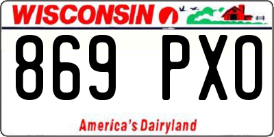 WI license plate 869PXO