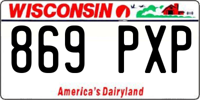 WI license plate 869PXP