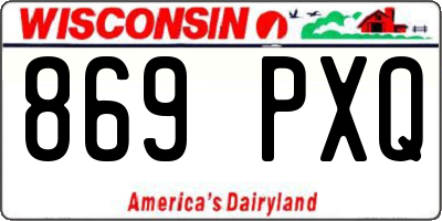 WI license plate 869PXQ