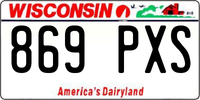 WI license plate 869PXS